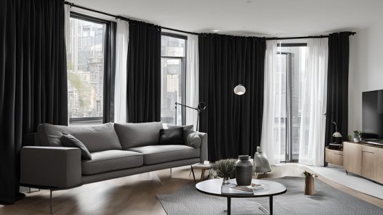 Slick CIty Apartment - Black Curtain Pole